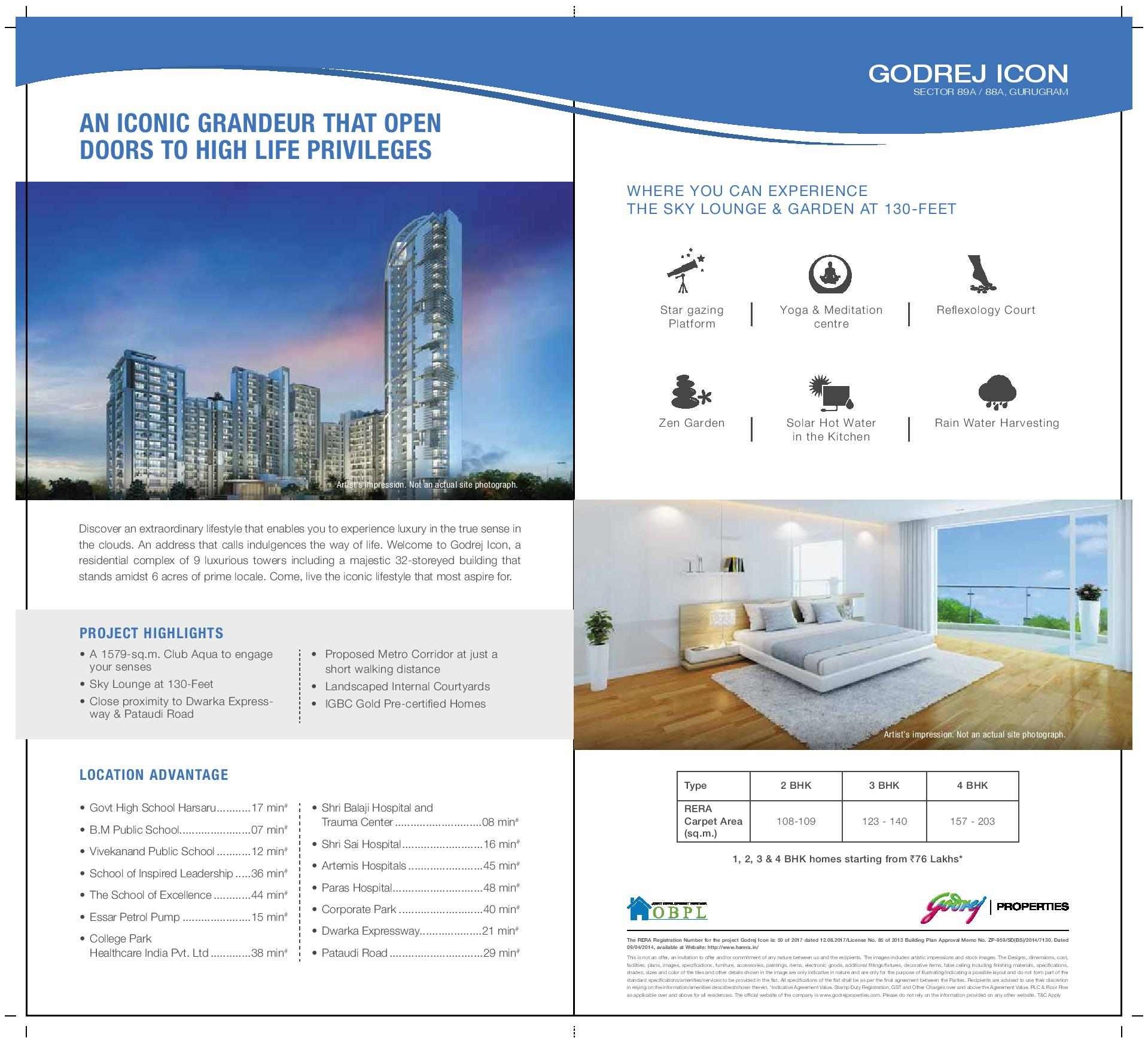 Own a home at Rs.9999 per month with Happy EMI at Godrej Icon in Gurgaon Update